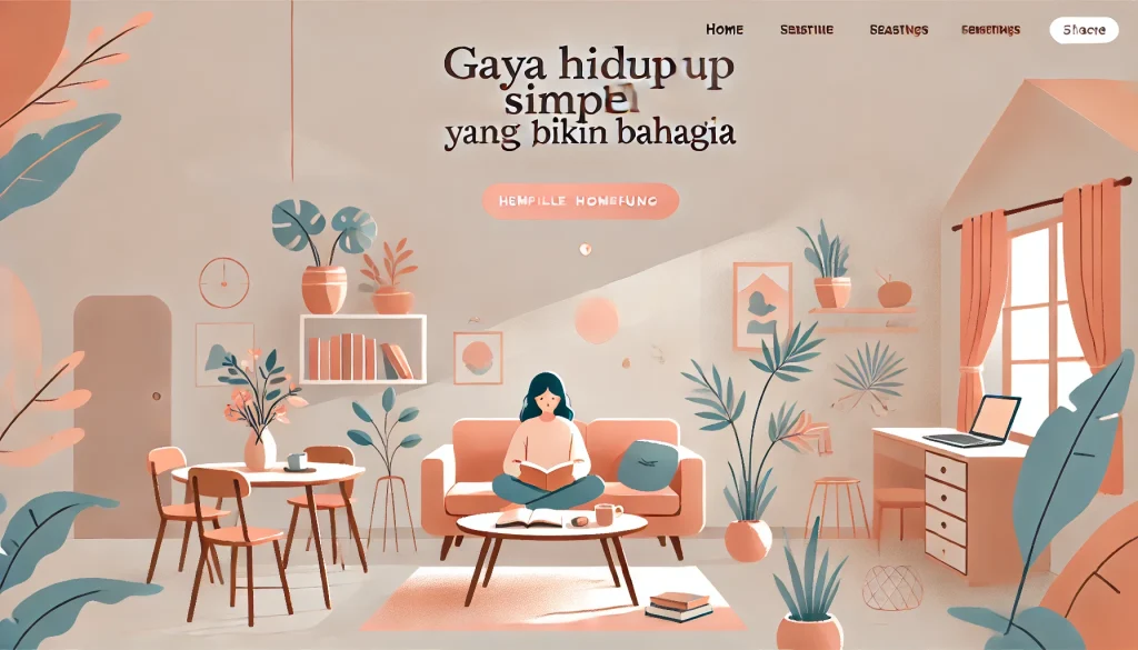 buatkan gambar Gaya Hidup Simpel yang Bikin Bahagia